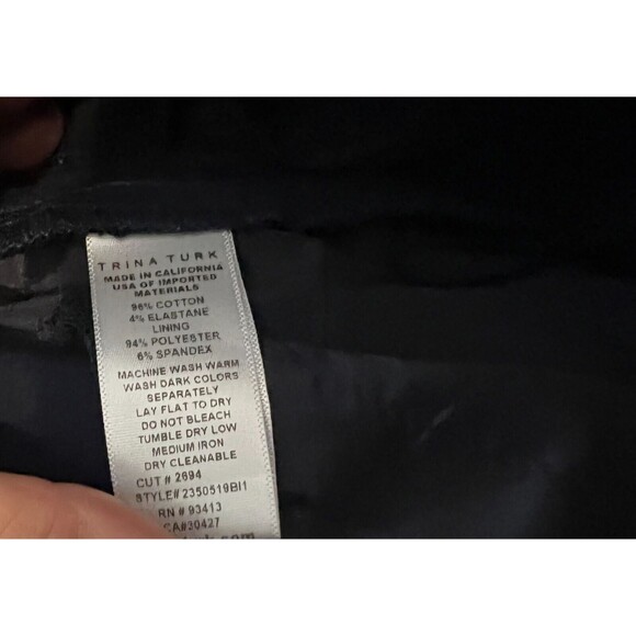 Trina Turk Ore Cropped Boot Pants  Size 2  Navy Mid-Rise Kick Flare Leg - Picture 9 of 16